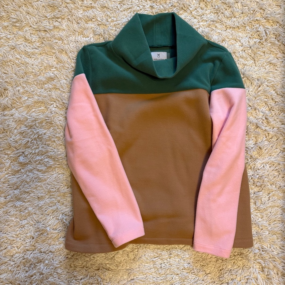 Dudley Stephens Green, Brown, and Pink Turtleneck Sweater